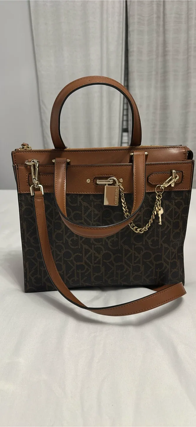 Calvin Klein Brown Monogram Tote Bag