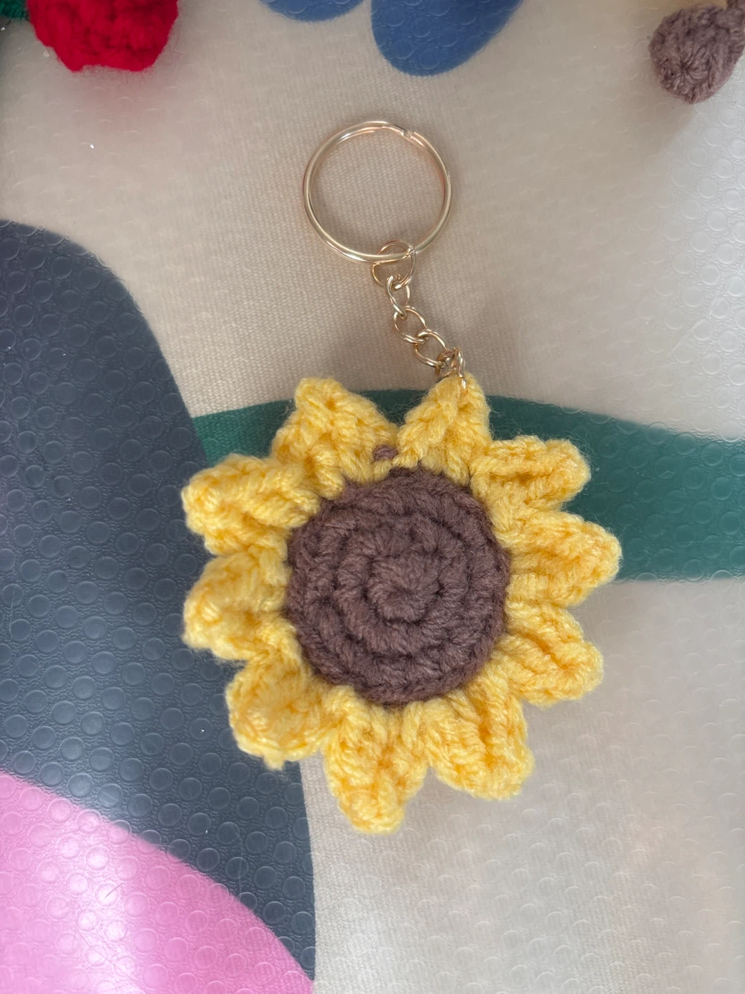 Crochet Sunflower Keychain