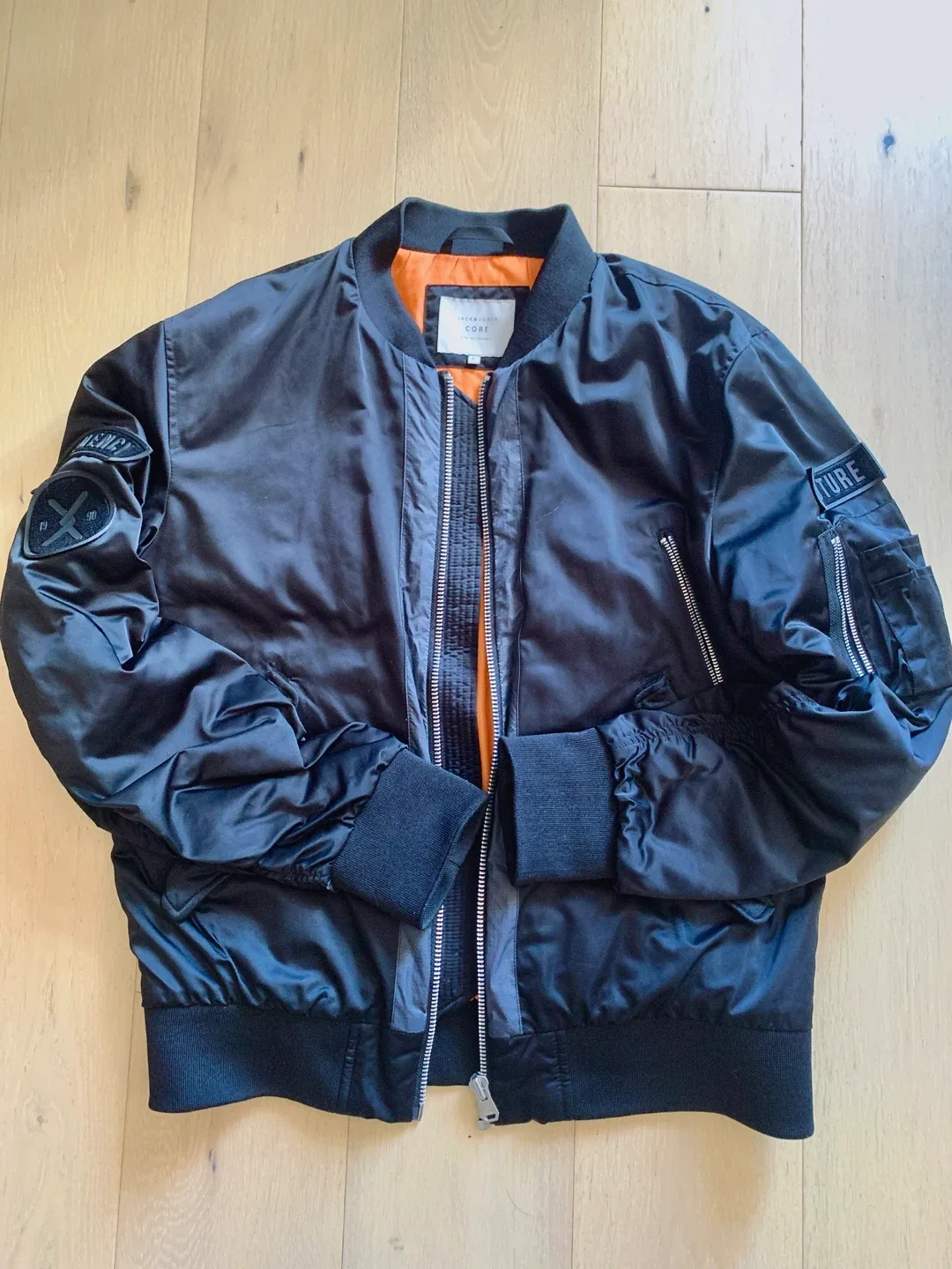 Jack & Jones Core Black Bomber Jacket - Size L thumbnail