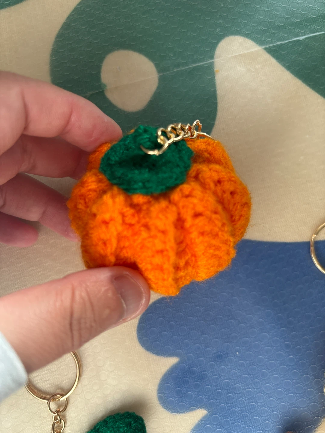 Handmade Crochet Pumpkin Keychain