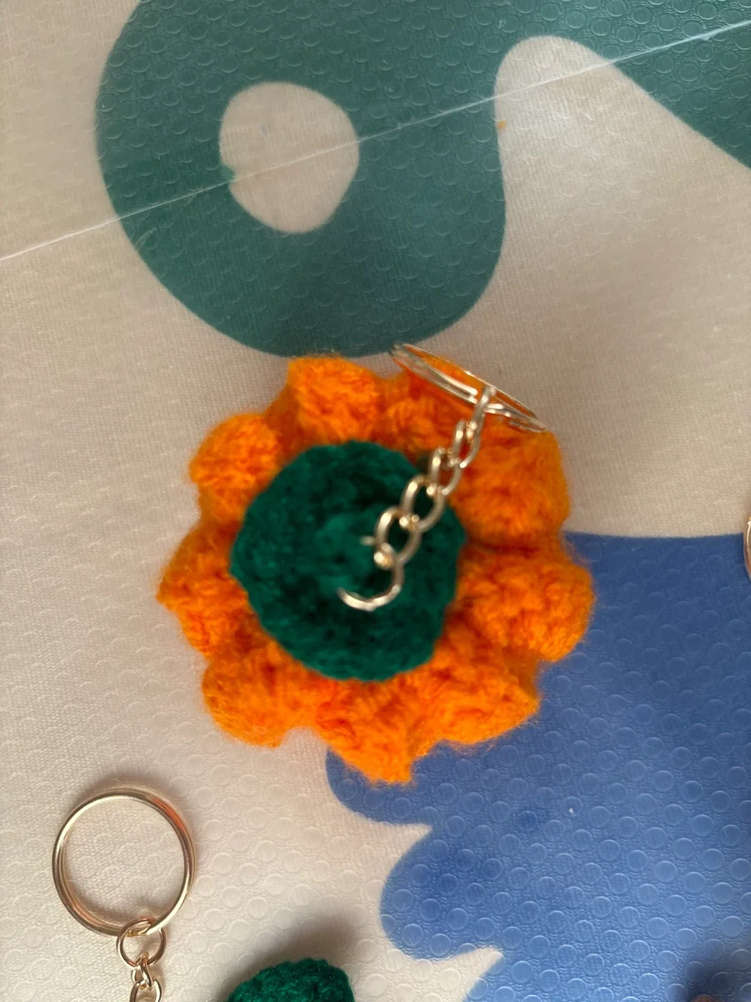 Handmade Crochet Pumpkin Keychain image indicator(2)