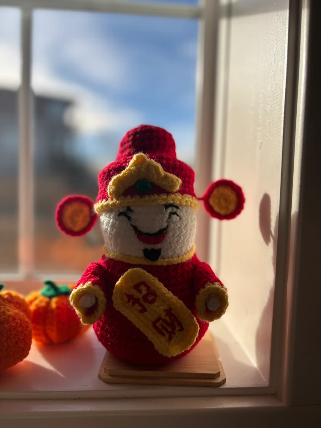 Handmade Crochet God of Wealth Figurine - $40 - photo 4