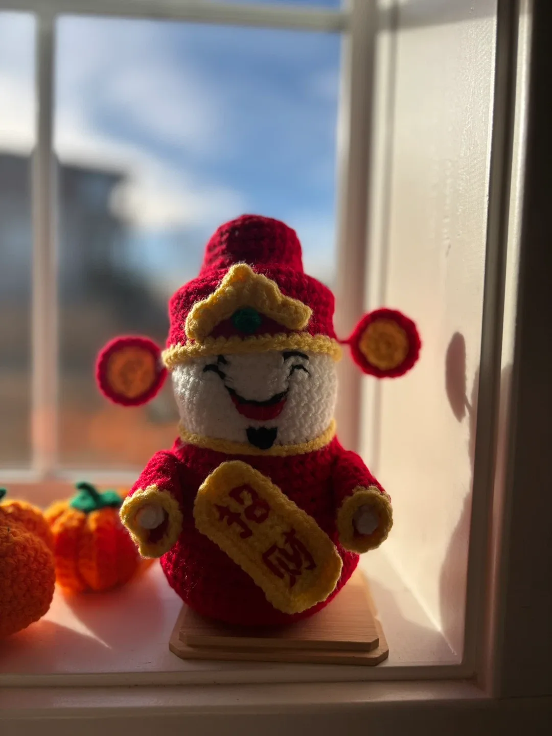 Handmade Crochet God of Wealth Figurine - $40 image indicator(4)