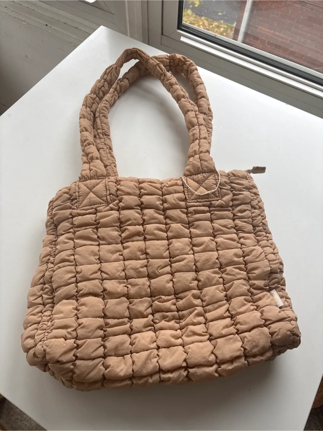 Sasz Me Quilted Tote Bag - Beige thumbnail