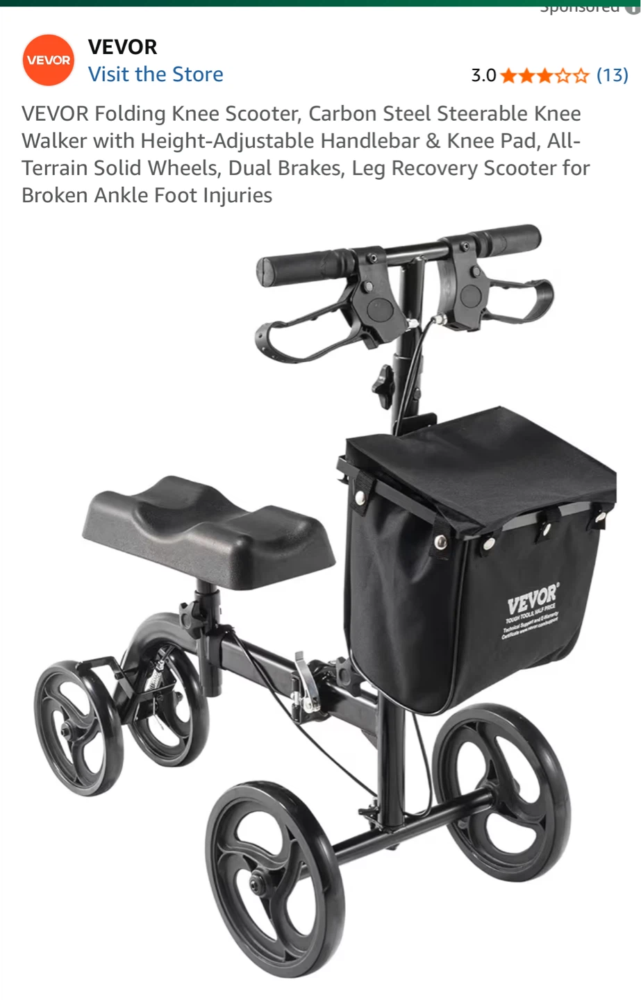 VEVOR Folding Knee Scooter - New in Box