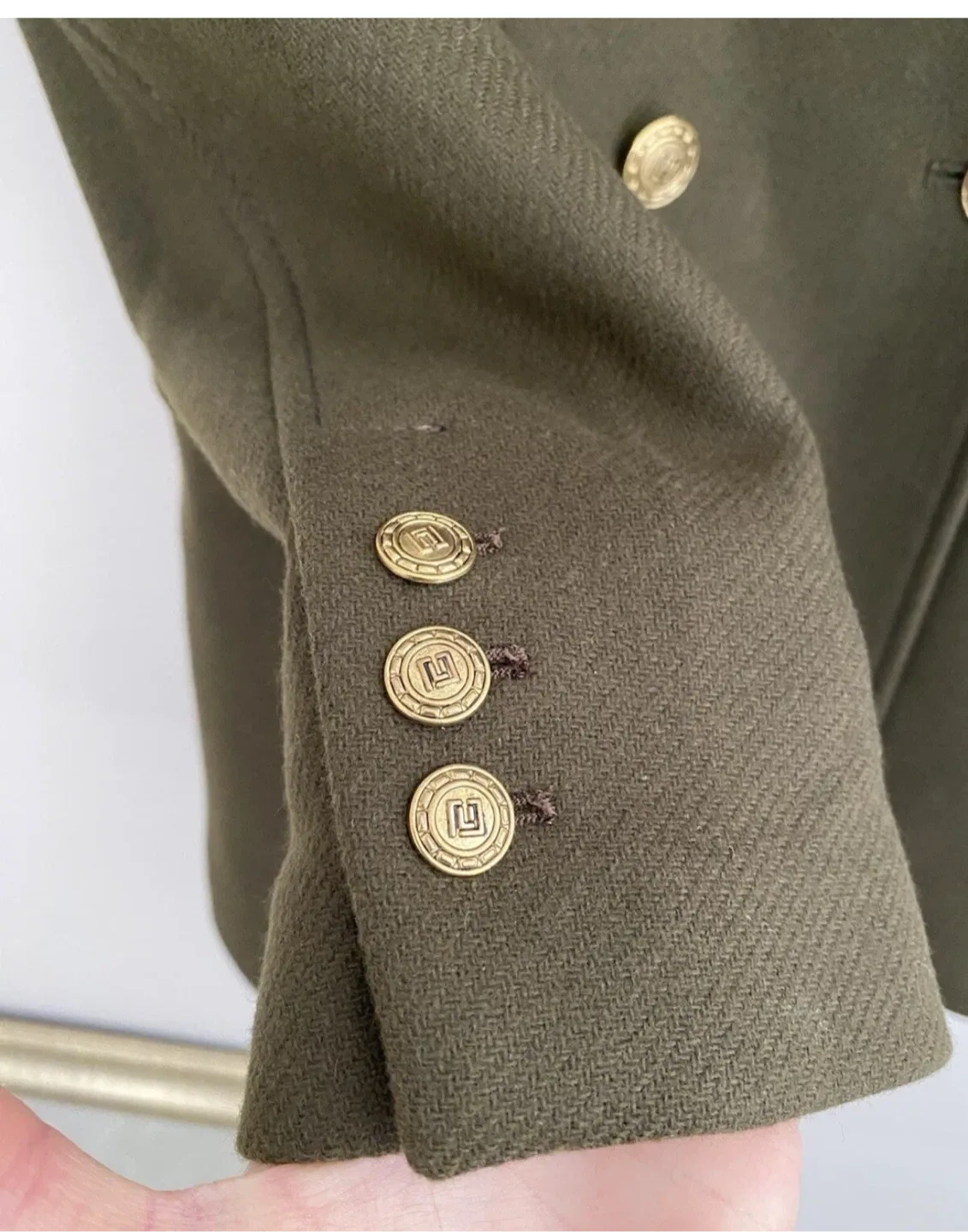 Zara Olive Green Military Style Coat image indicator(3)