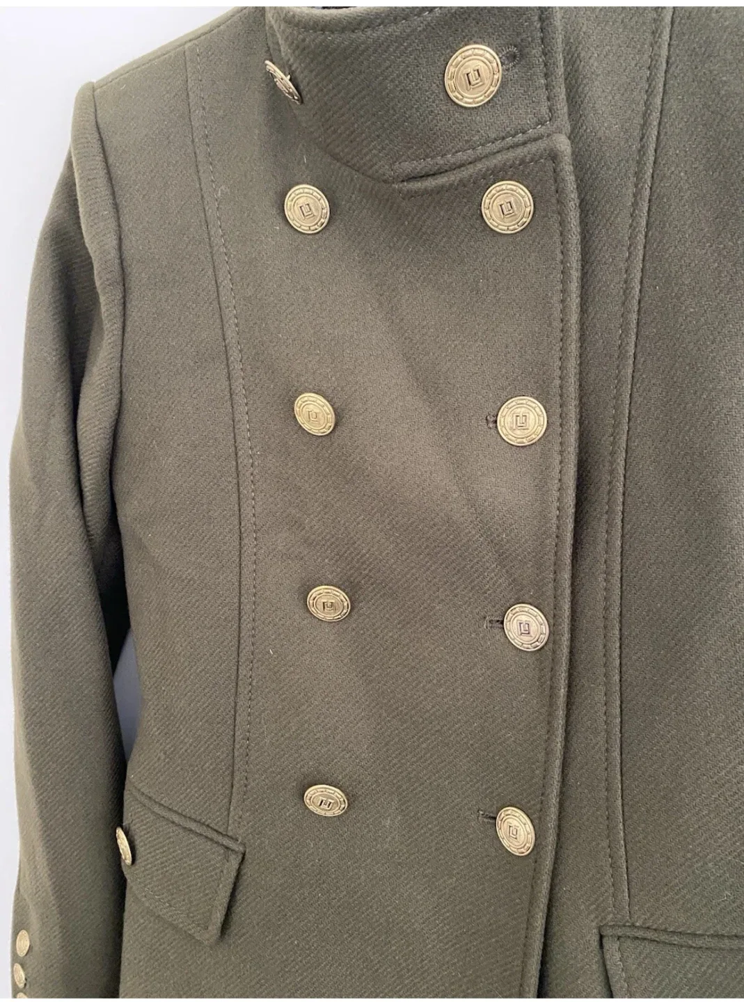 Zara Olive Green Military Style Coat image indicator(2)