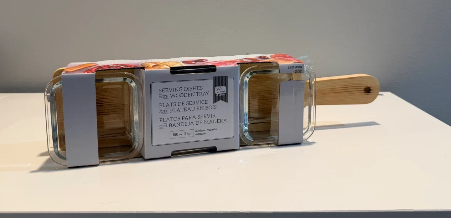 Holiday/Christmas Gift- Serving Dishes with Wooden Tray