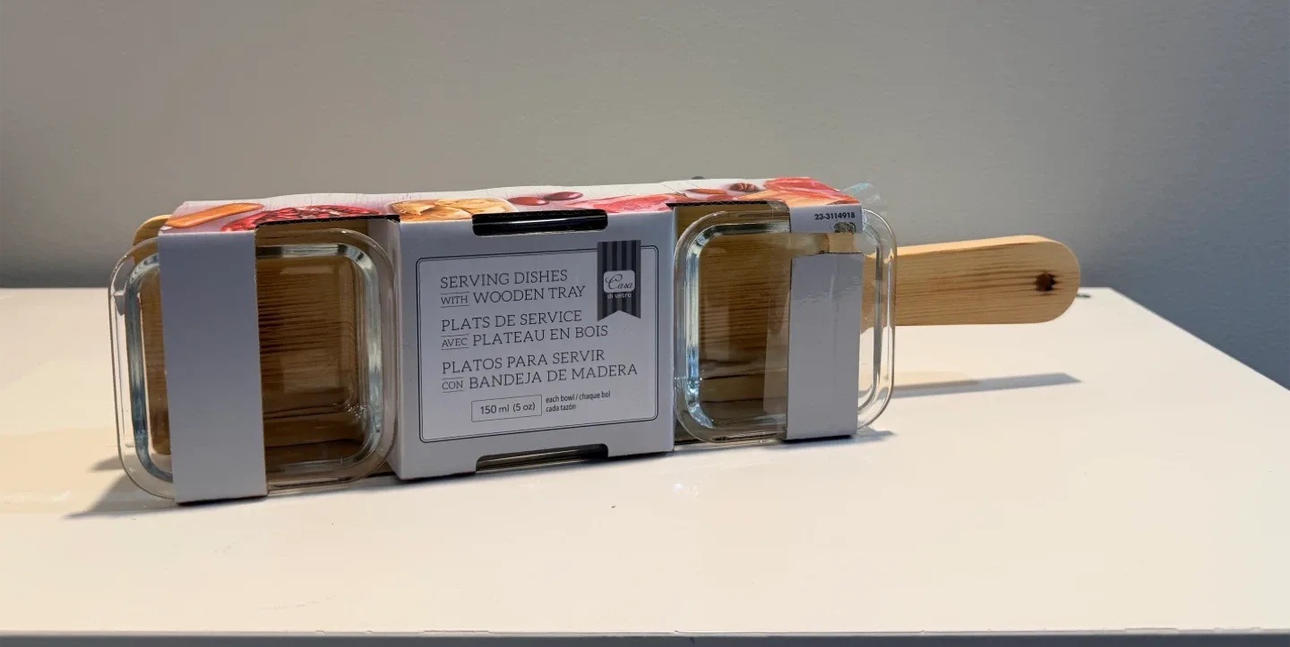 Holiday/Christmas Gift- Serving Dishes with Wooden Tray image indicator(2)