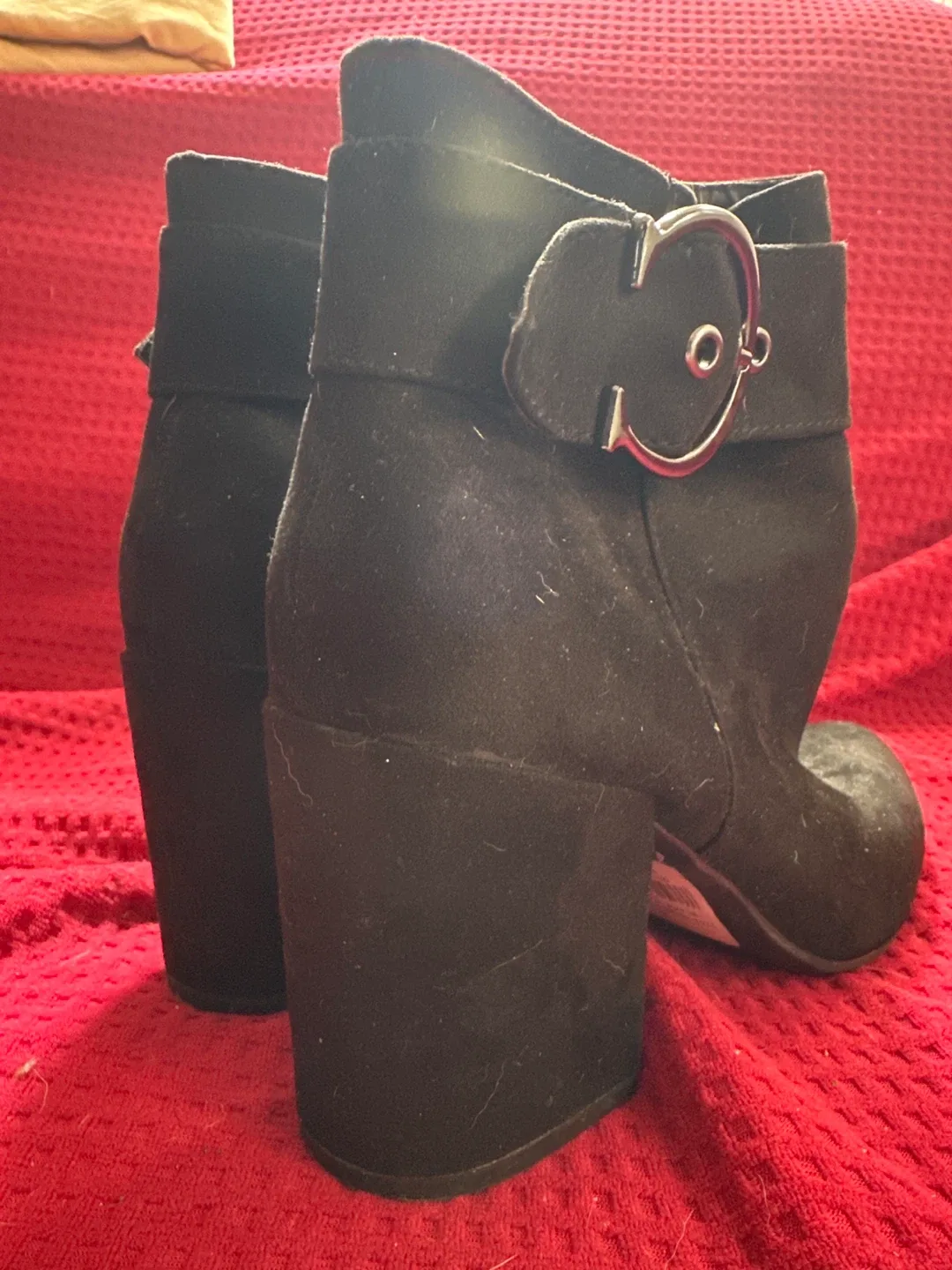 Black Heeled Ankle Boots - Size 9