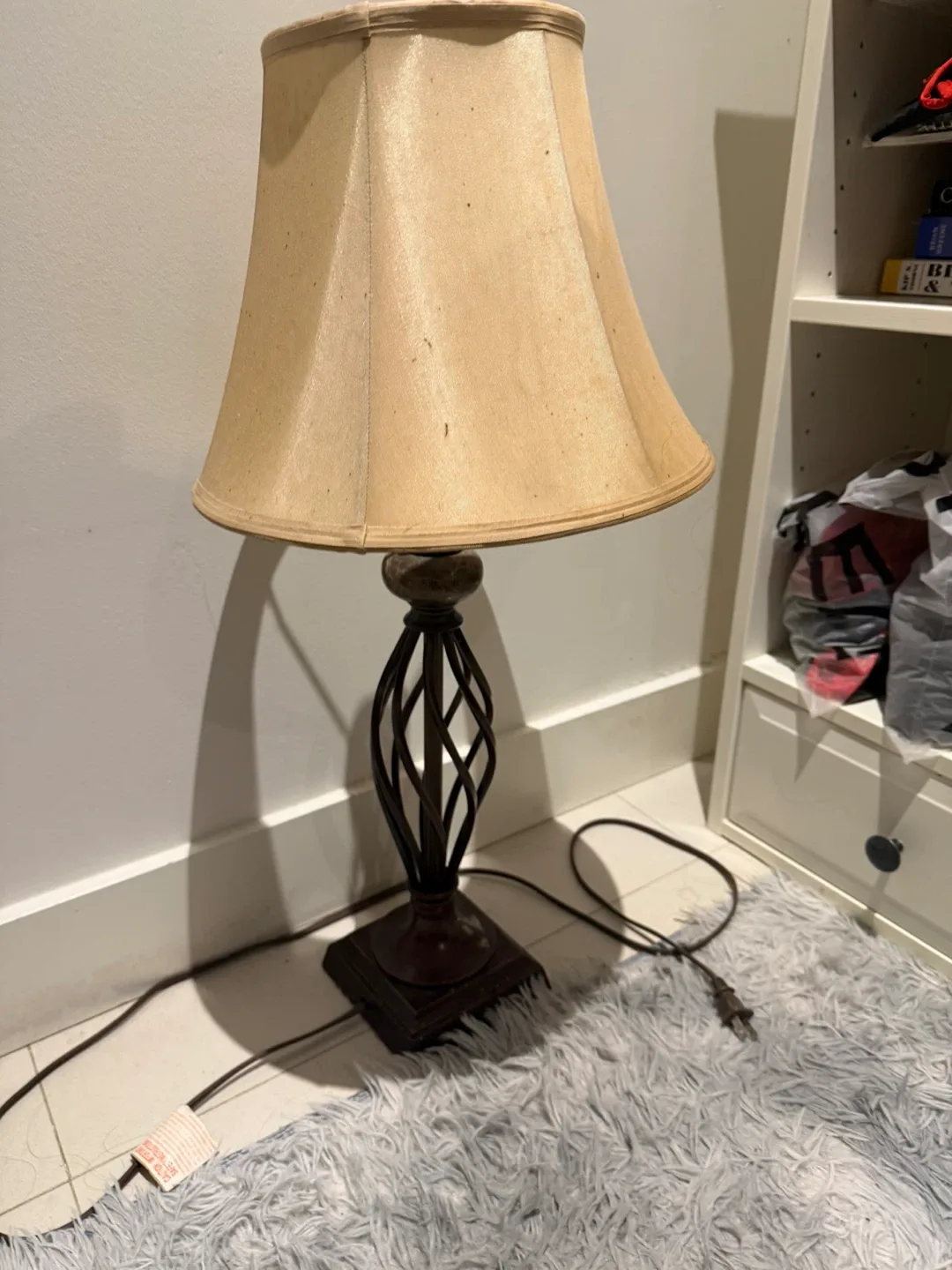 Table lamp with beige shade image indicator(2)