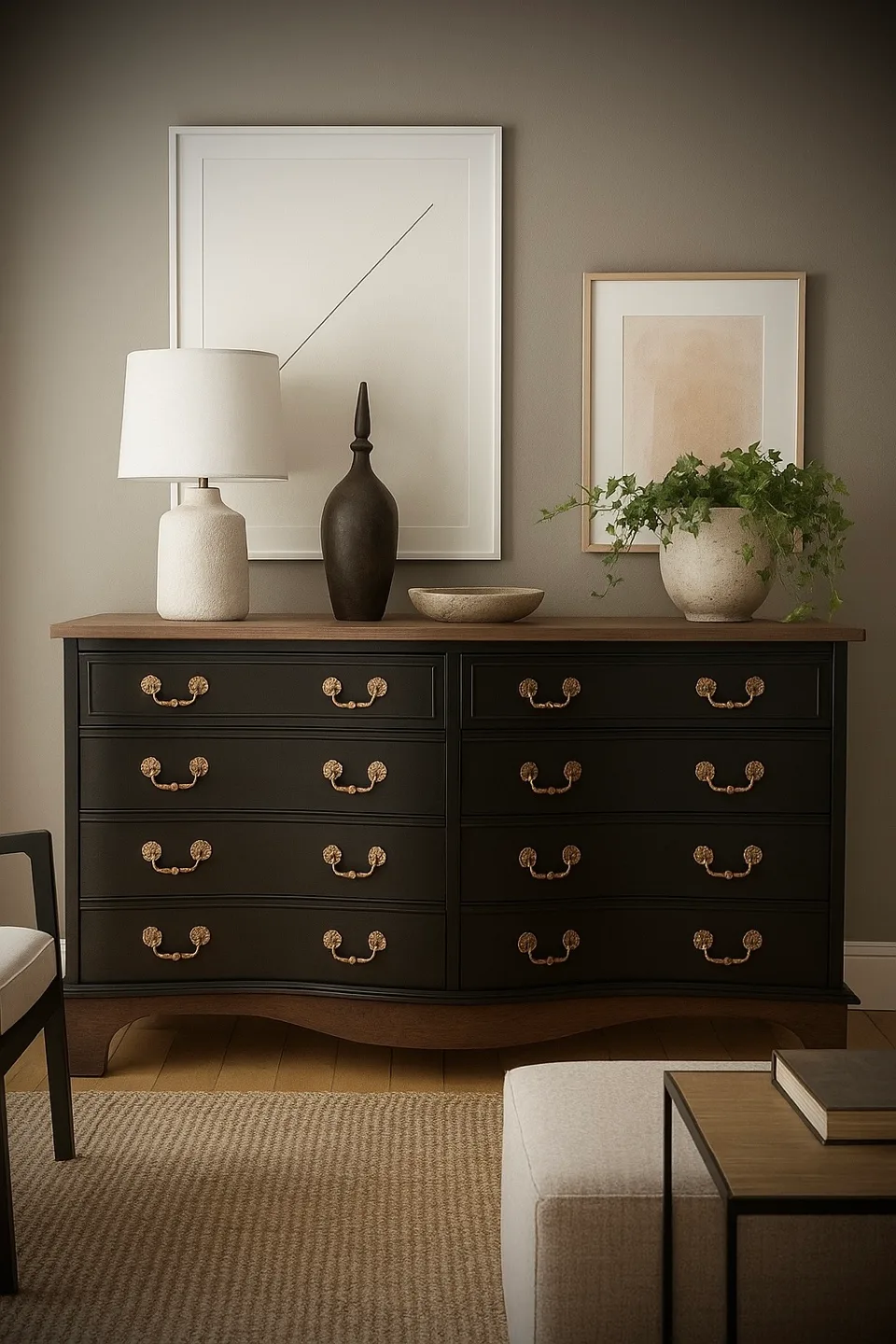 ✨Newly Refinished Serpentine Knetchel Dresser/Side Board✨ image indicator(7)