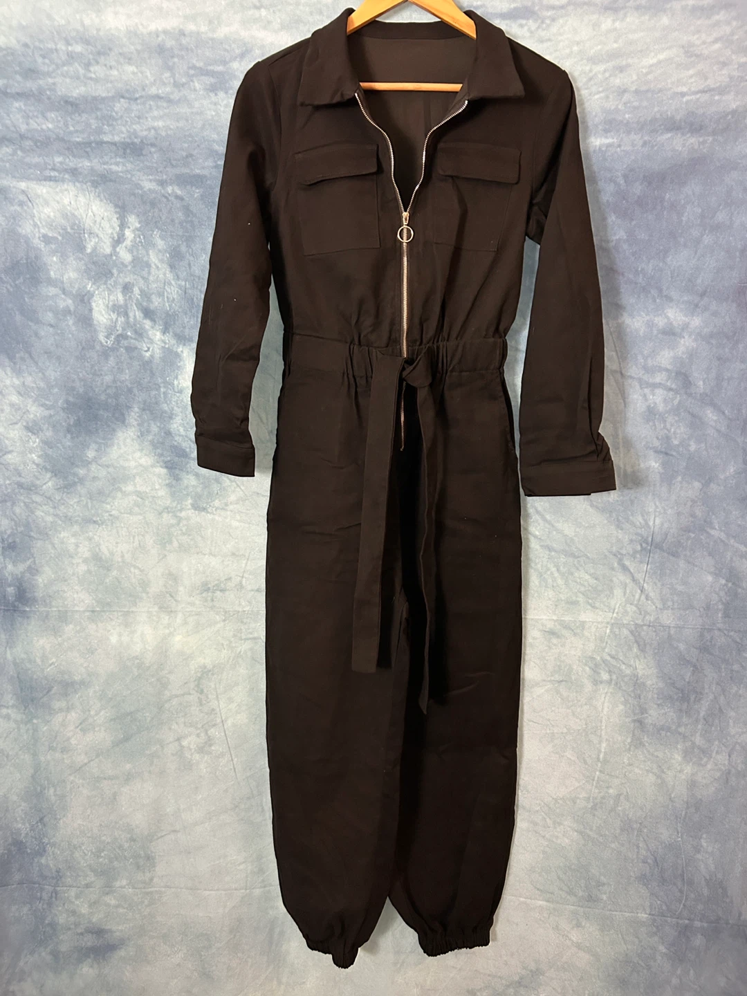 Black Zip Jumpsuit - Size S