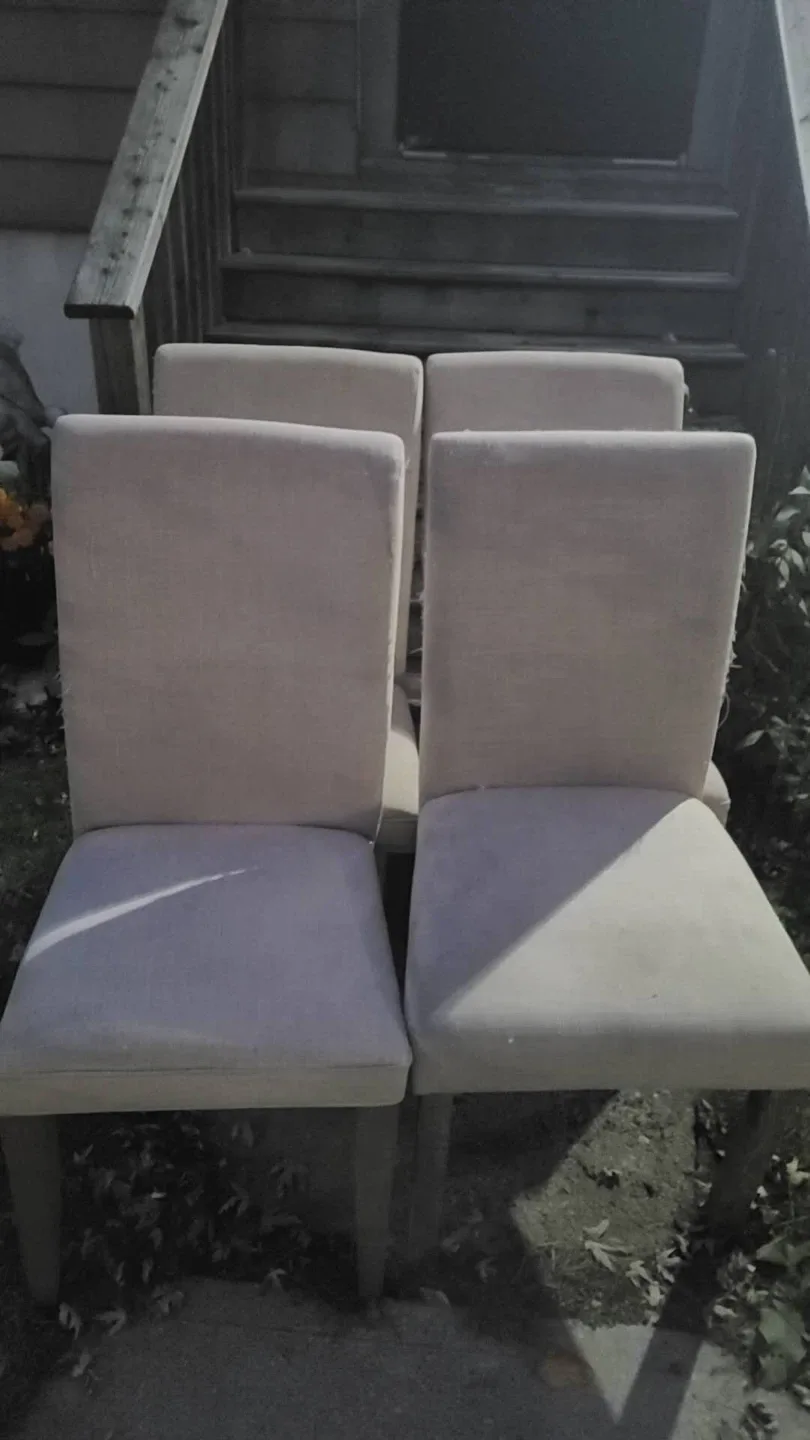 Set of 4 Dining Chairs - Neutral Colour