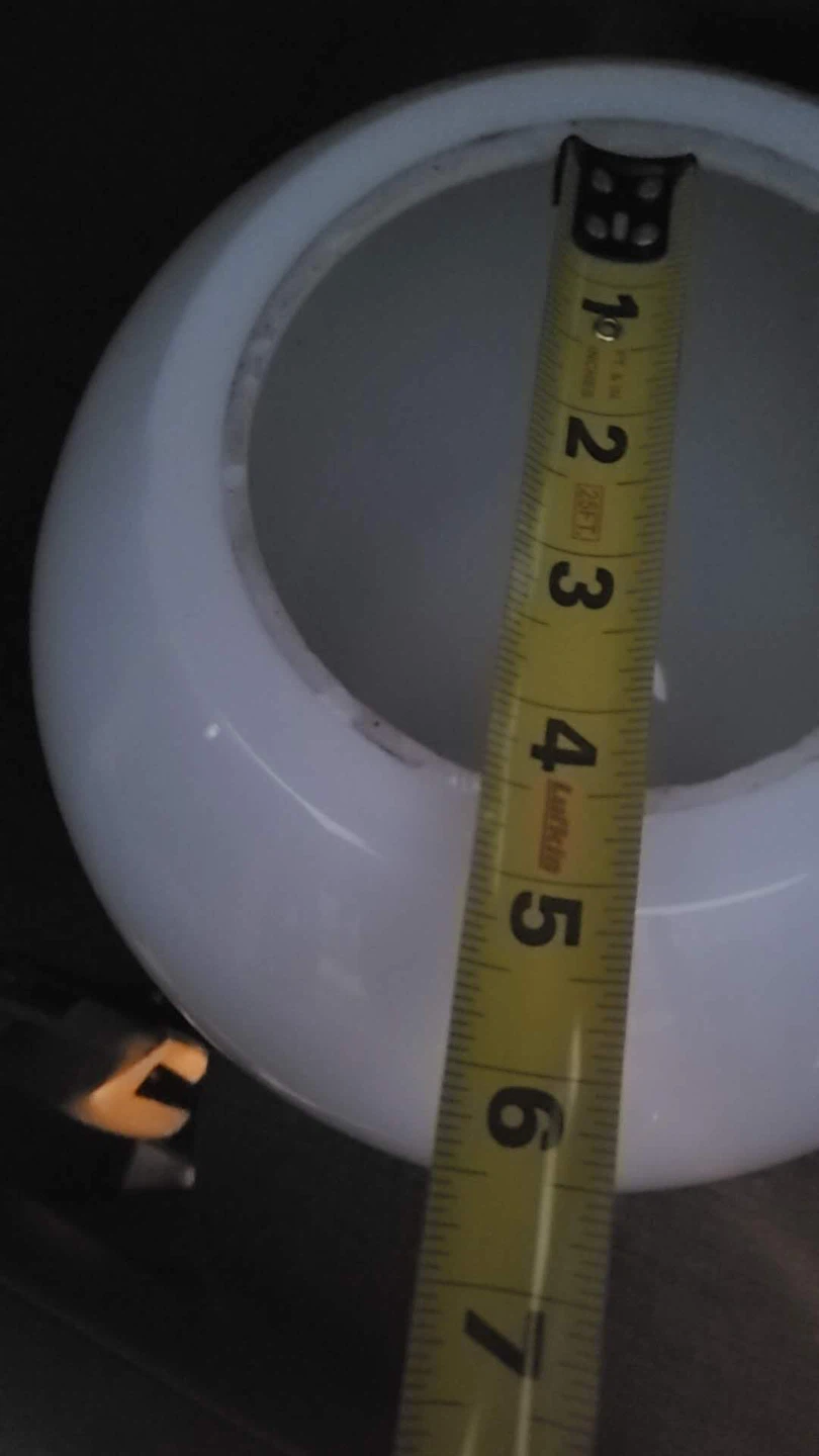 Round White Glass Vase - 11 inches - photo 3