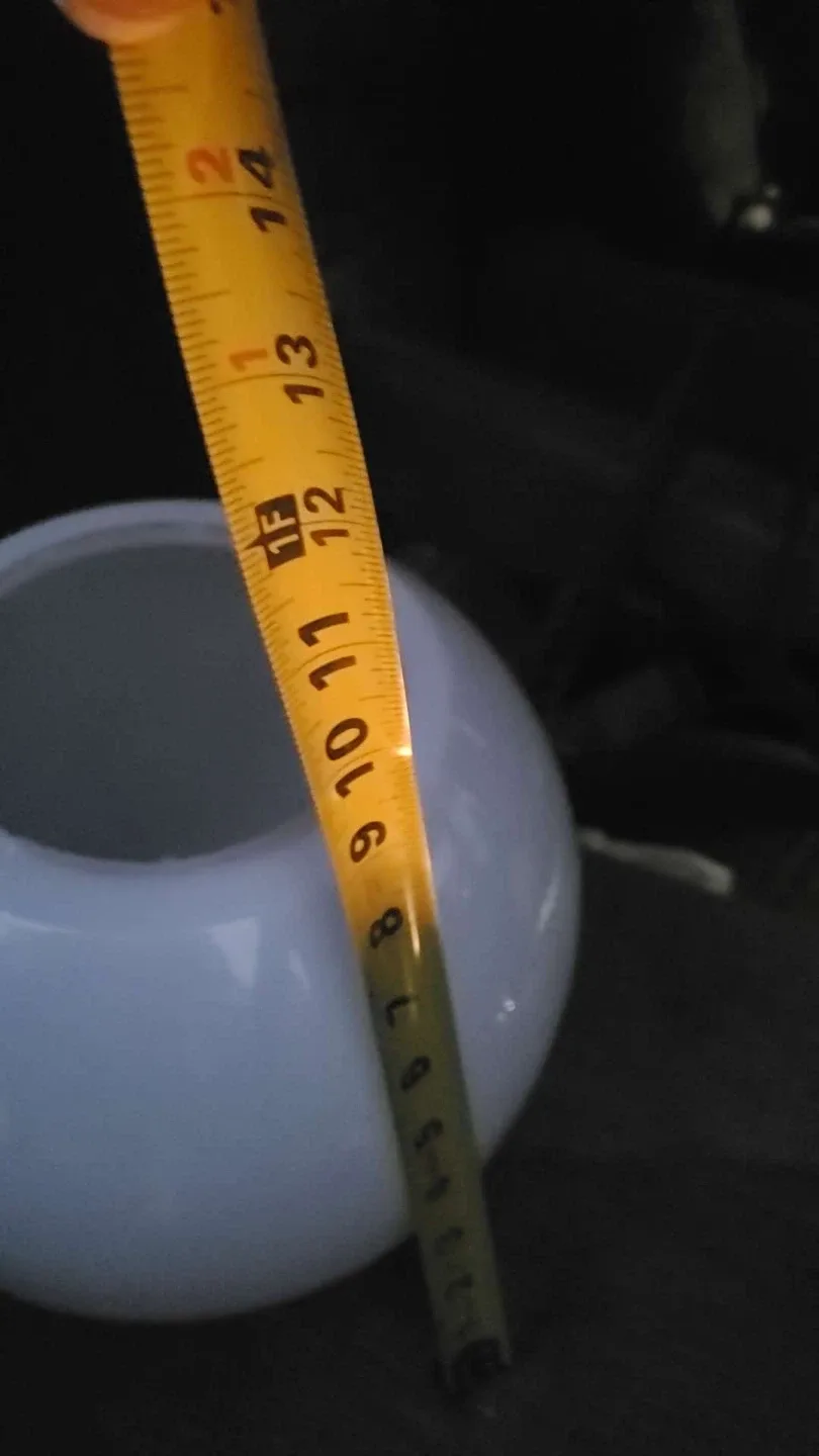 Round White Glass Vase - 11 inches image indicator(4)