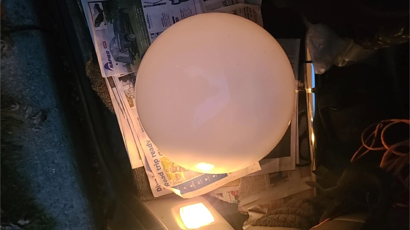 Round White Glass Vase - 11 inches