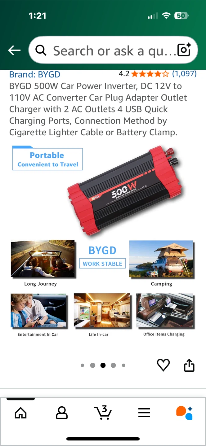 BYGD 500W Car Power Inverter - photo 4