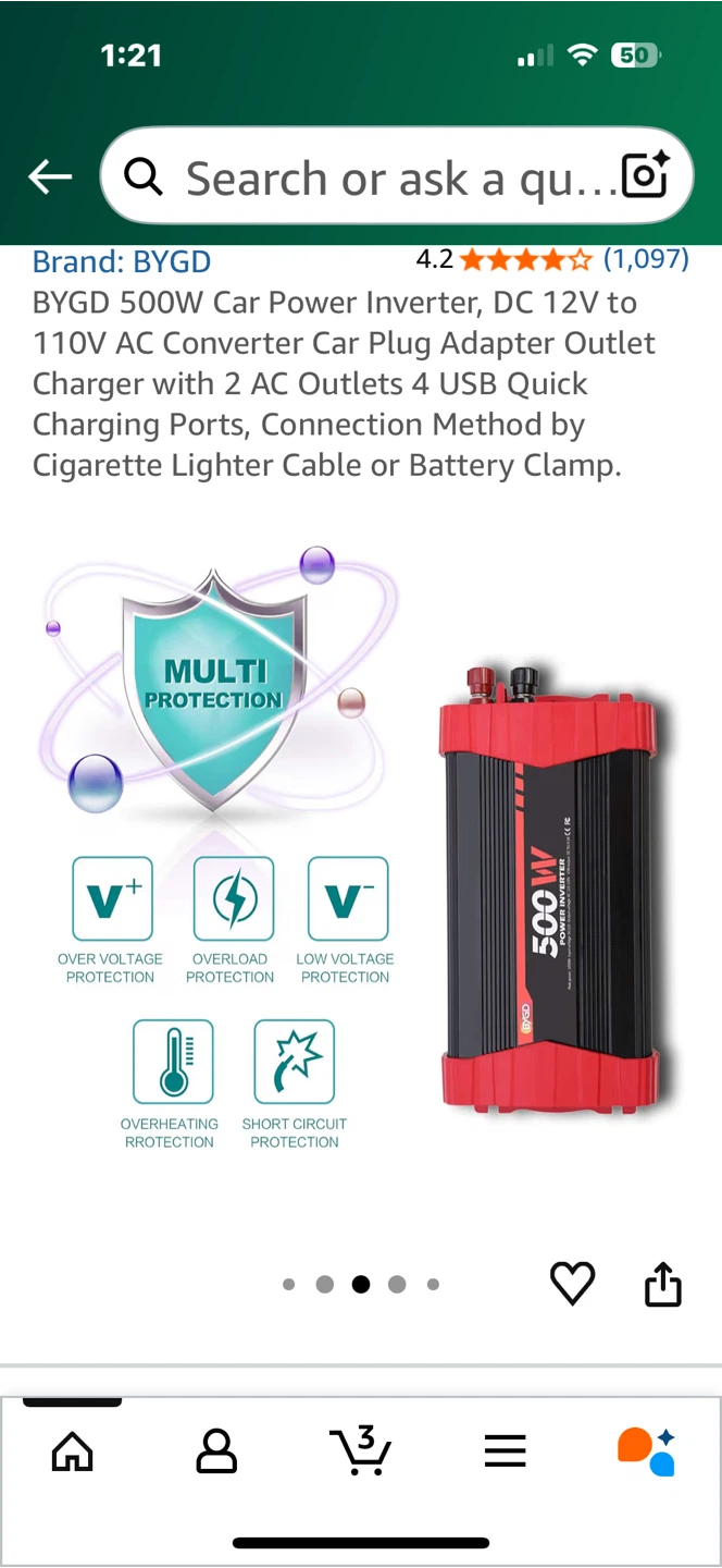 BYGD 500W Car Power Inverter - photo 5