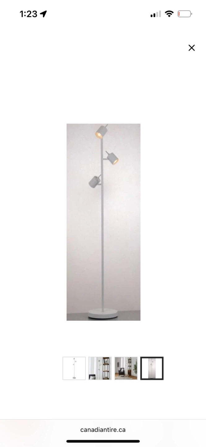 CANVAS 3 Spotlight Floor Lamp, Matte White - photo 2