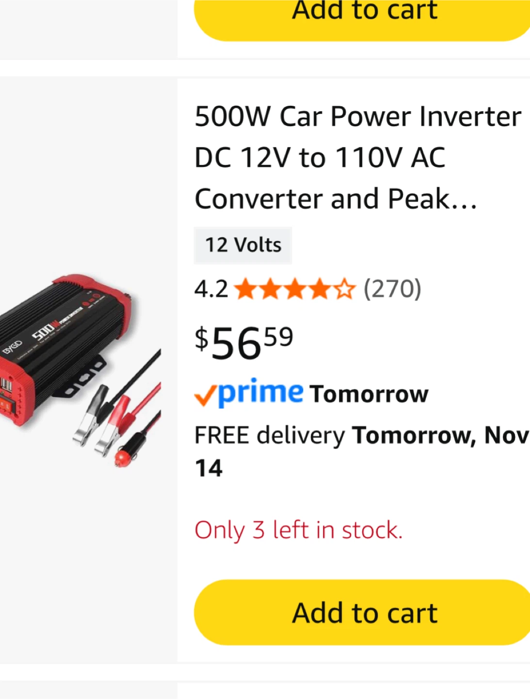 BYGD 500W Car Power Inverter