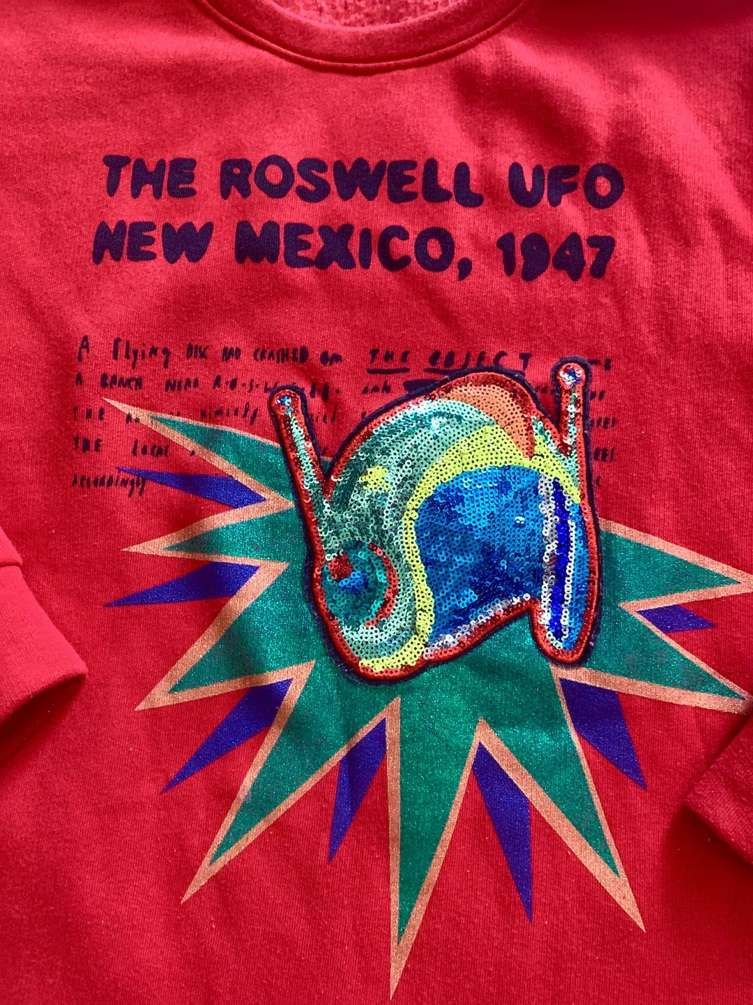 Zara Red Roswell UFO Sweatshirt - Size S image indicator(2)