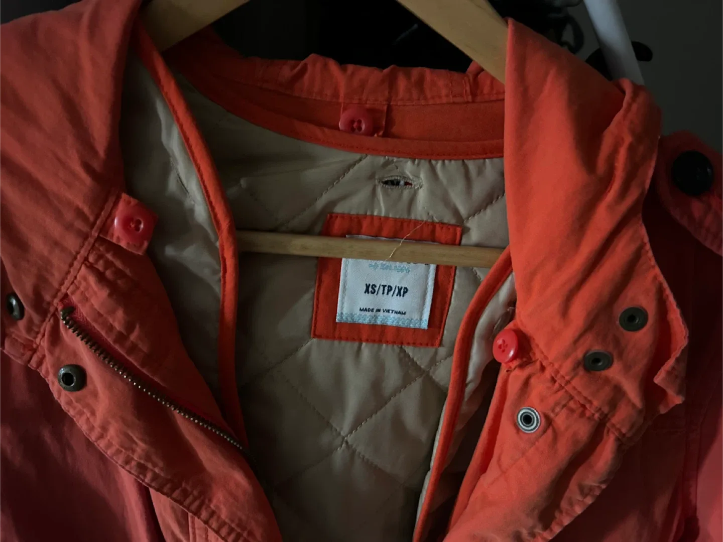 Old Navy Orange Hooded Parka - Size XS image indicator(3)