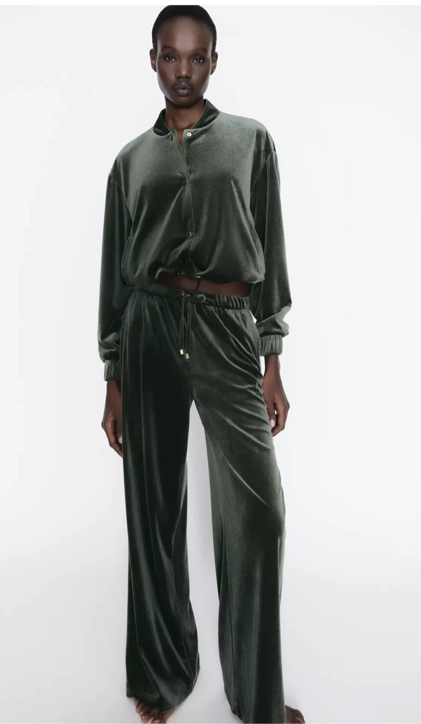 New Zara Velvet Effect Jogging Set