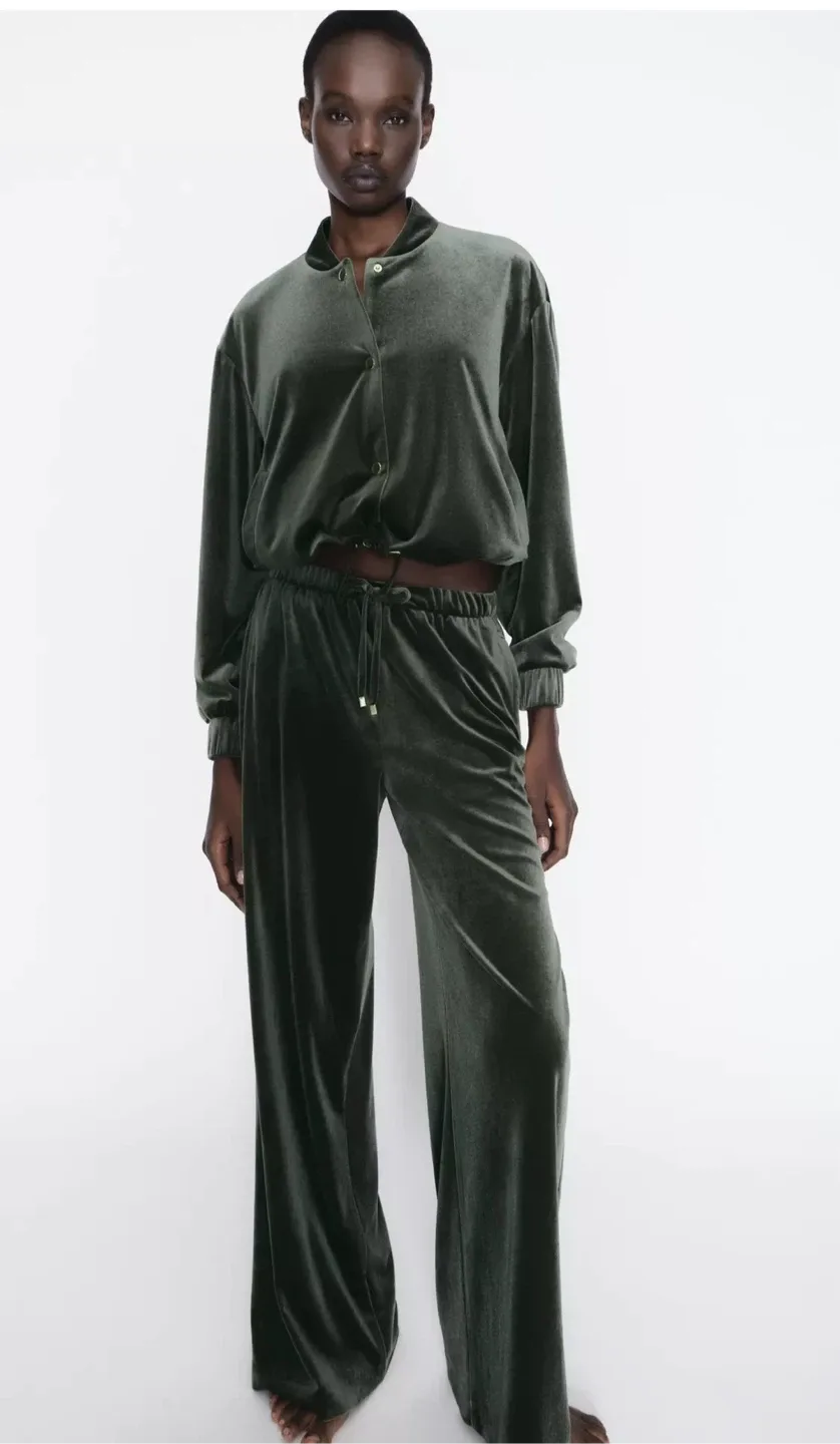 New Zara Velvet Effect Jogging Set