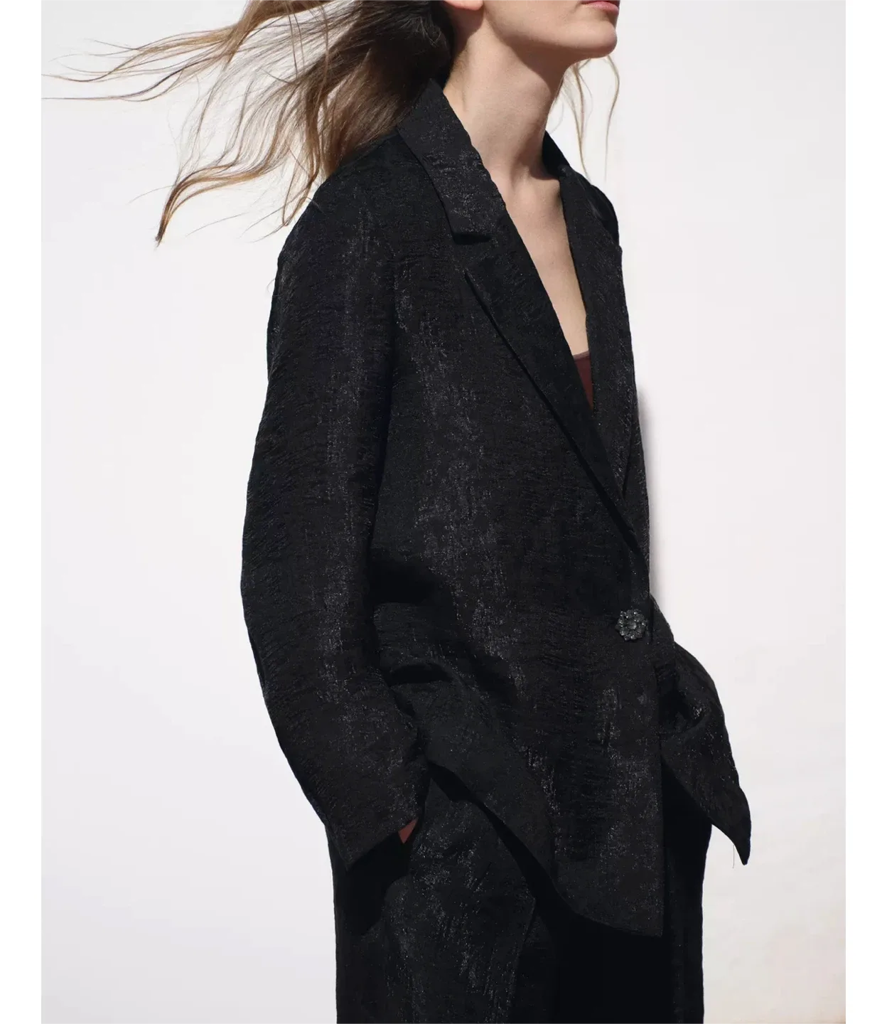 New Zara Textured Weave Blazer