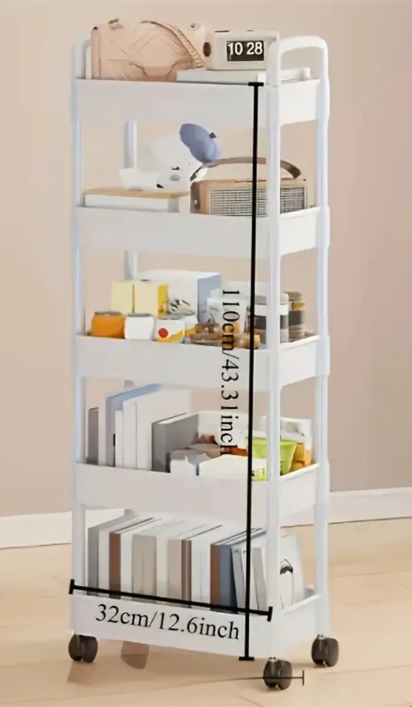 Rolling Storage Cart Organizer, White