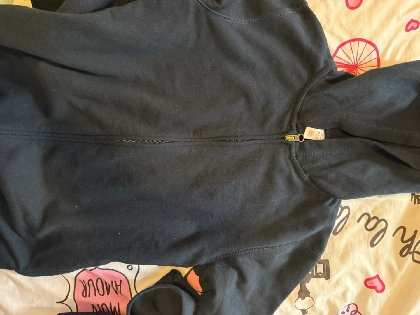 Navy Blue Zip-Up Hoodie - Size 10-12 year old thumbnail