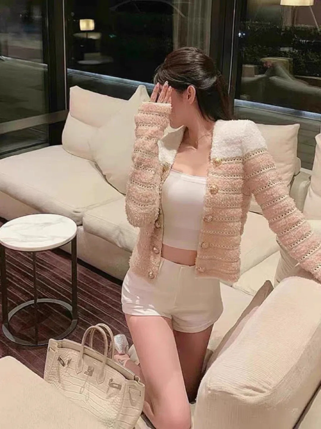 New Pink & Gold Tweed Jacket image indicator(8)