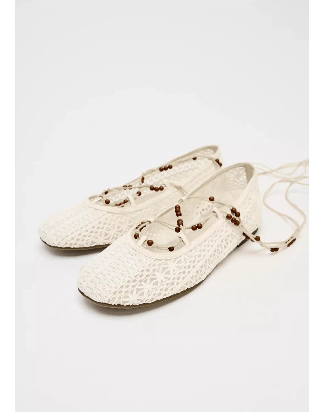 Zara Lace-Up Ballet Flats