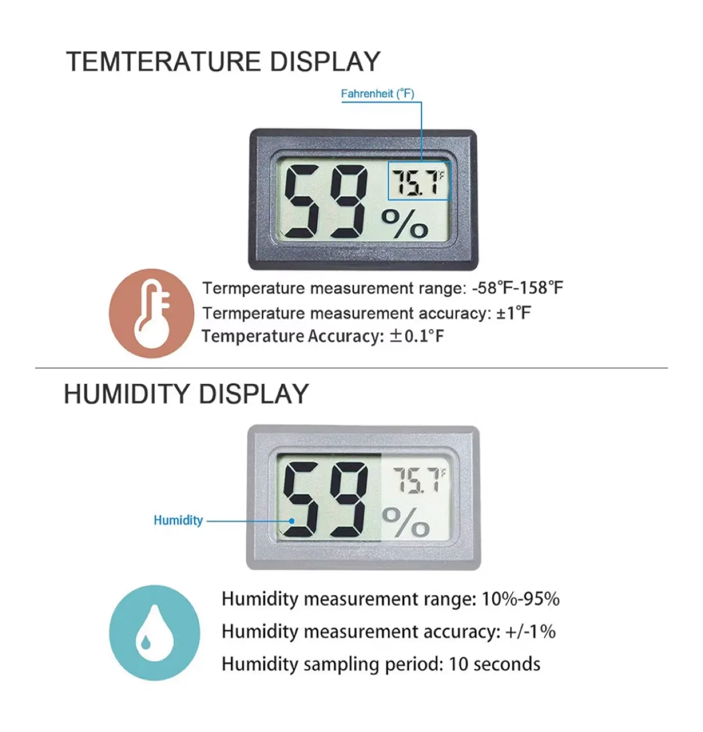 Mini Hygrometer Thermometer image indicator(2)