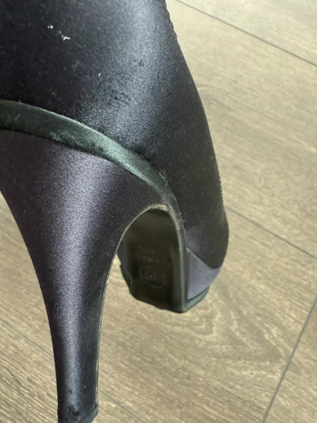 Chanel Black silk Heels 36.5 image indicator(4)