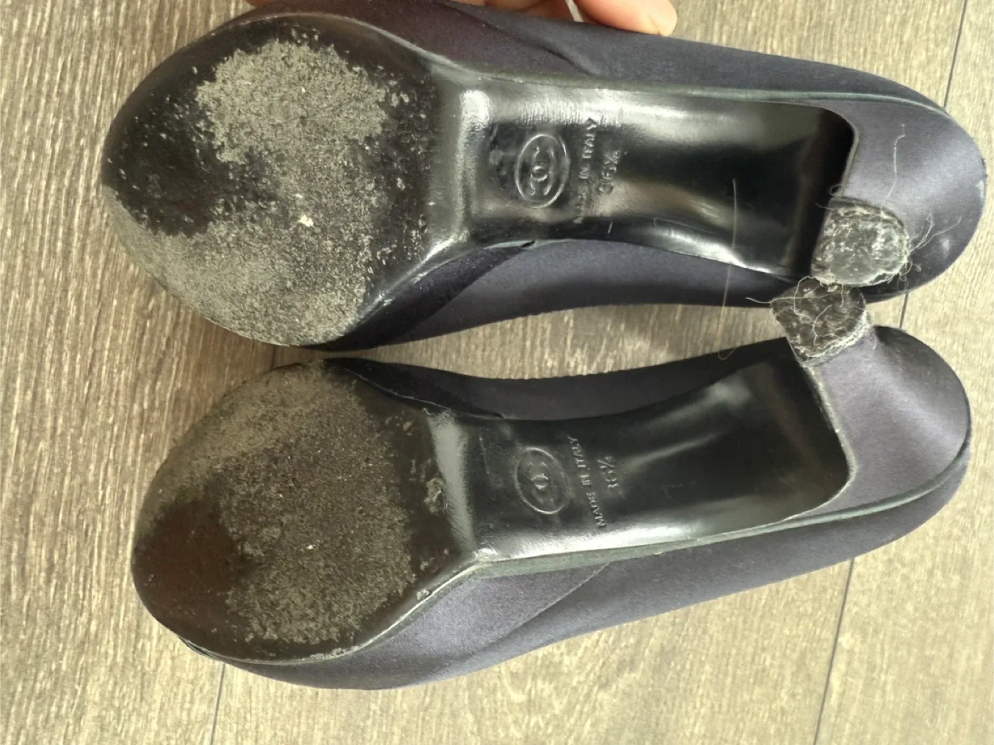 Chanel Black silk Heels 36.5 image indicator(8)