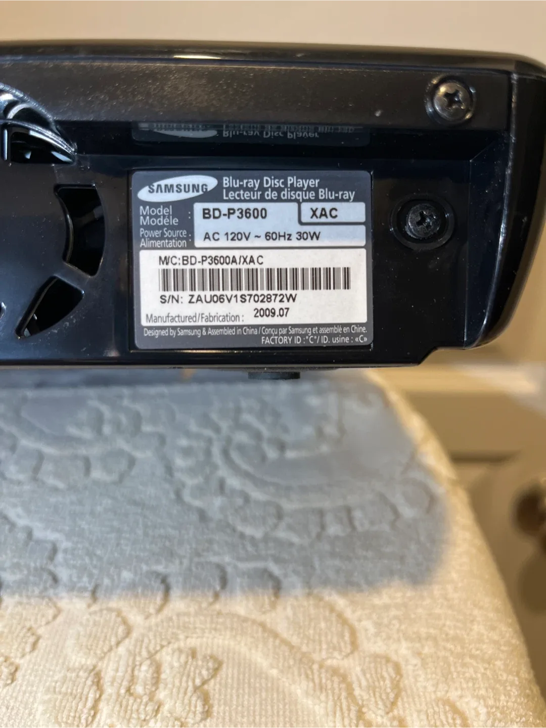 Samsung BD-P3600 Blu-ray Disc Player image indicator(3)