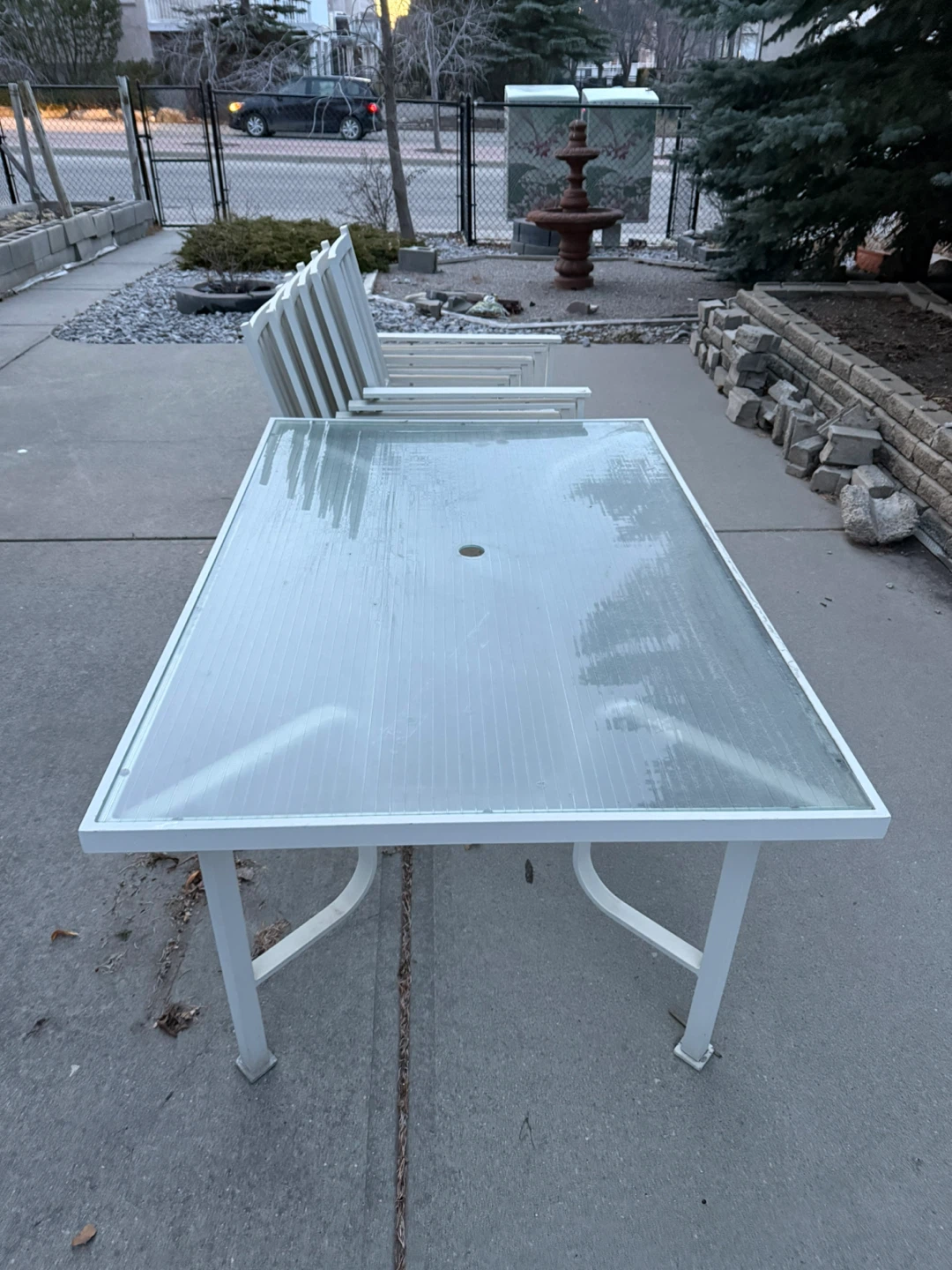Outdoor Glass Top Table with Chairs - photo 2