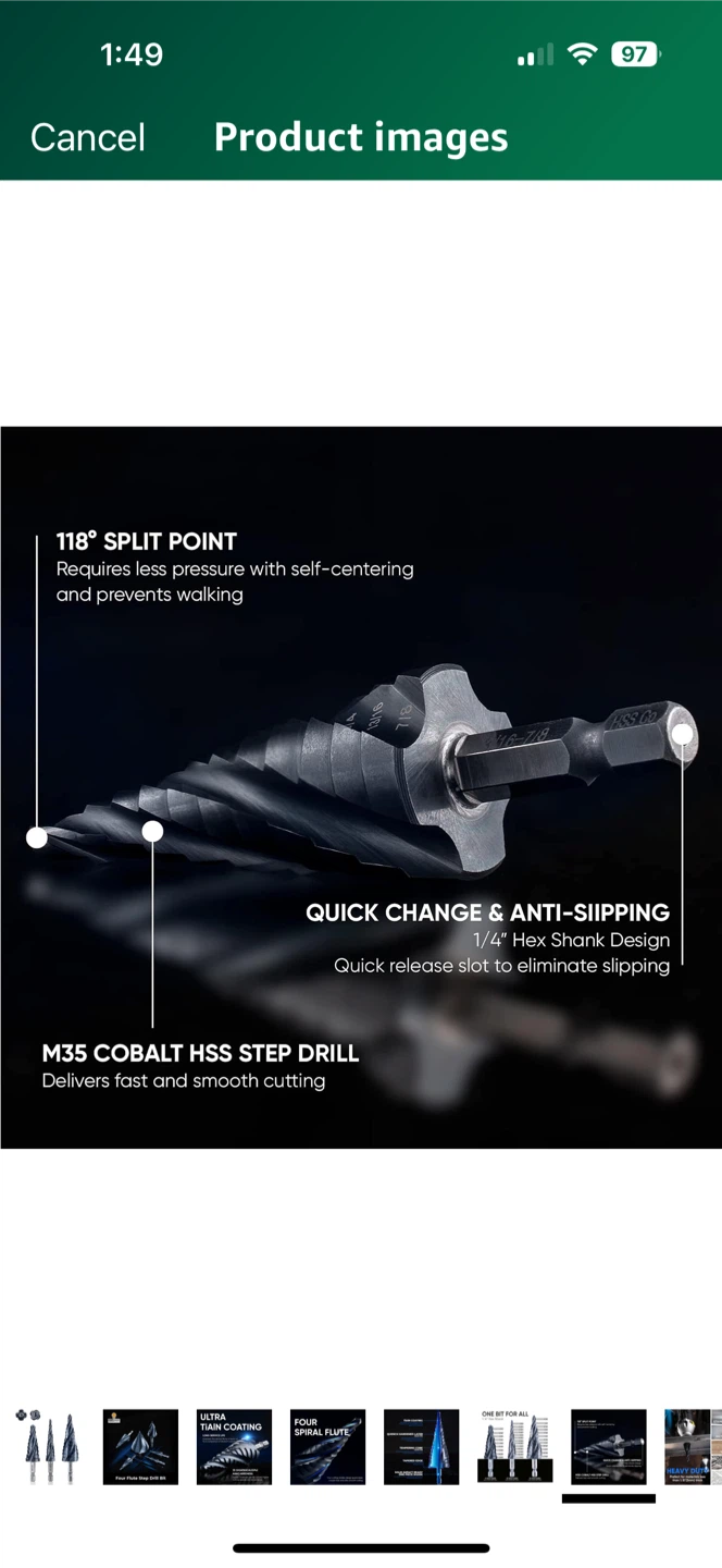 Step Drill Bit Set - One Bit For All - photo 4
