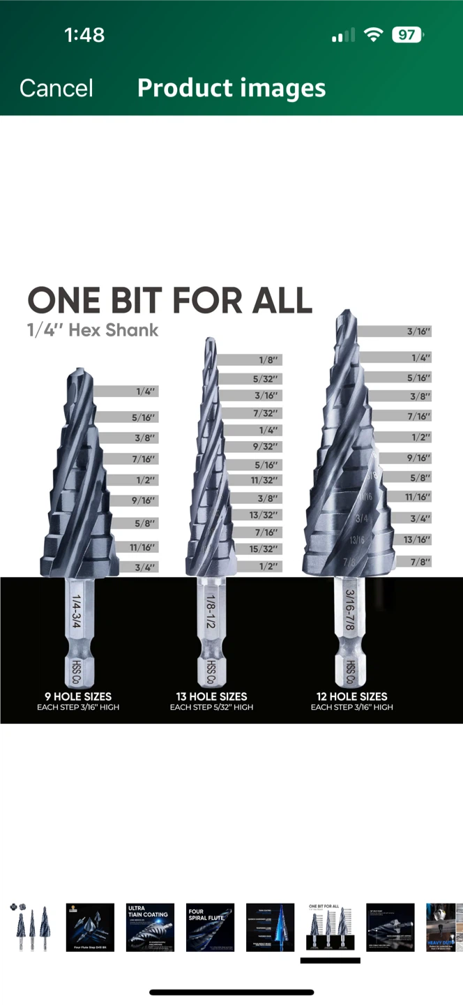 Step Drill Bit Set - One Bit For All