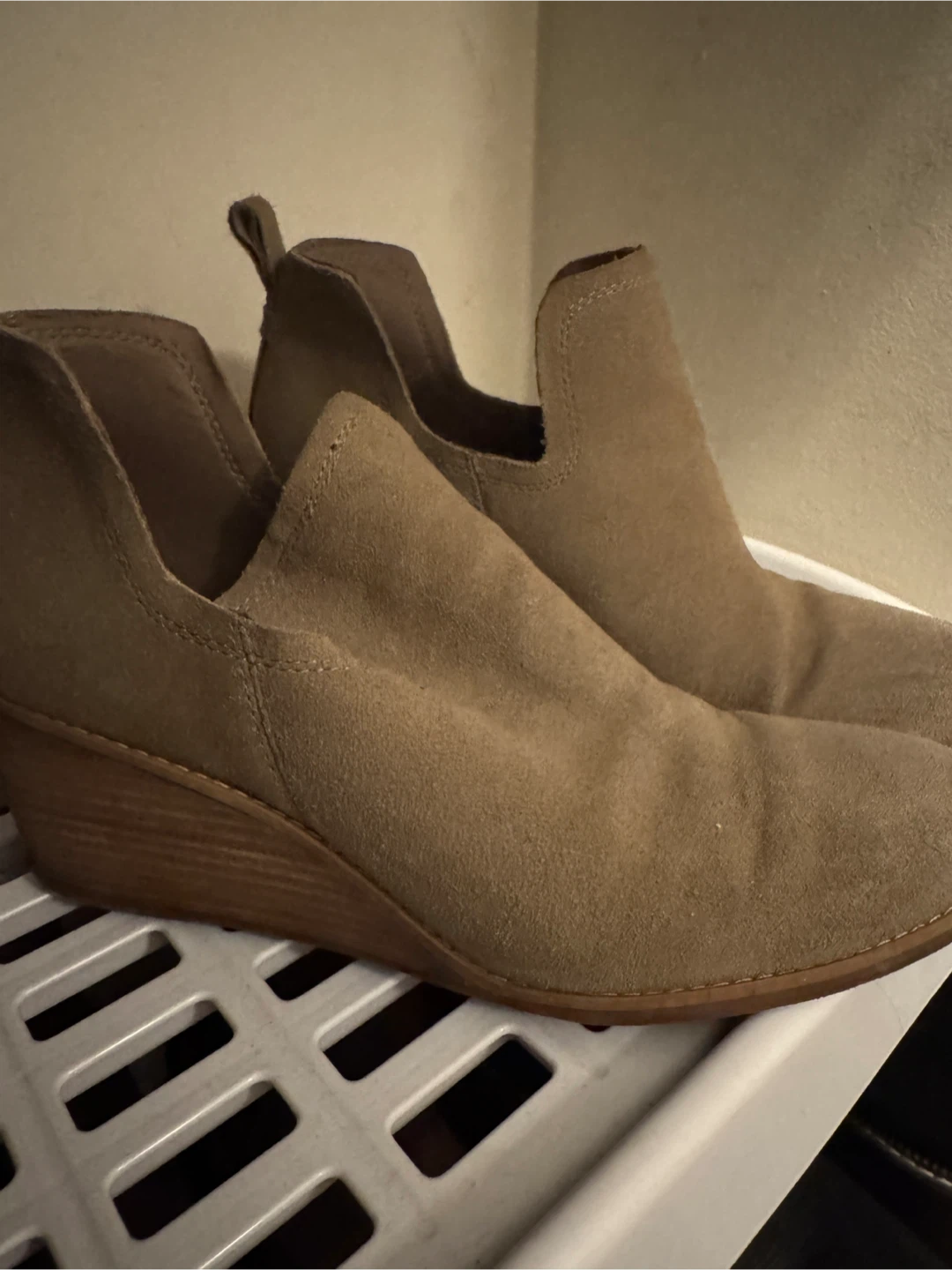 Suede wedge booties