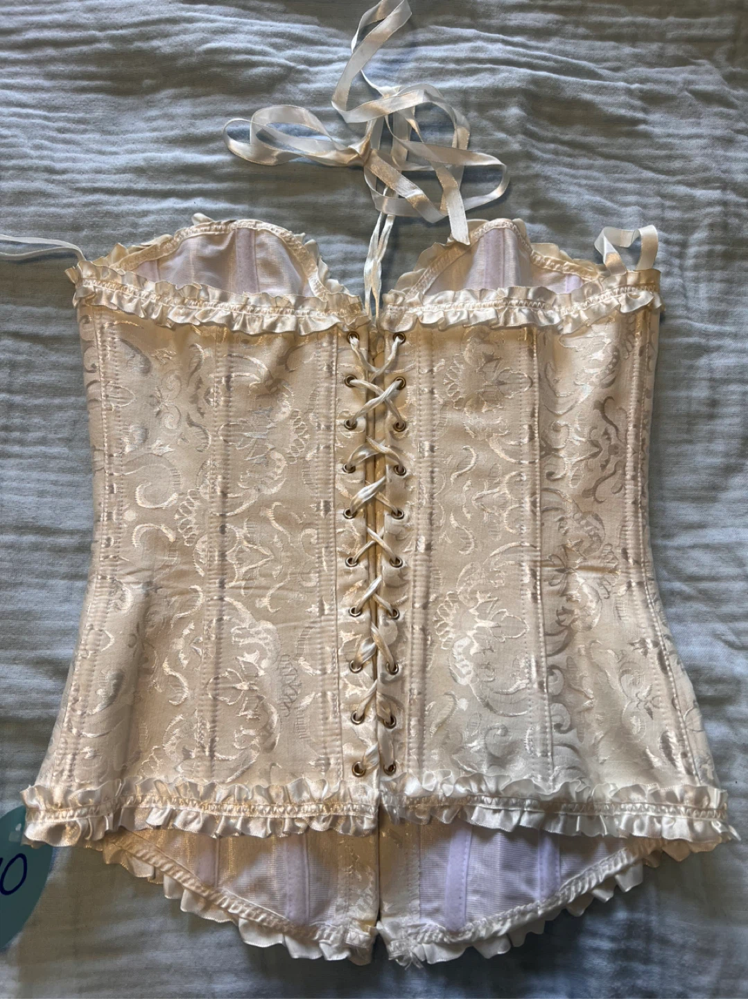 Women’s Vintage White French Lace Corset - photo 2