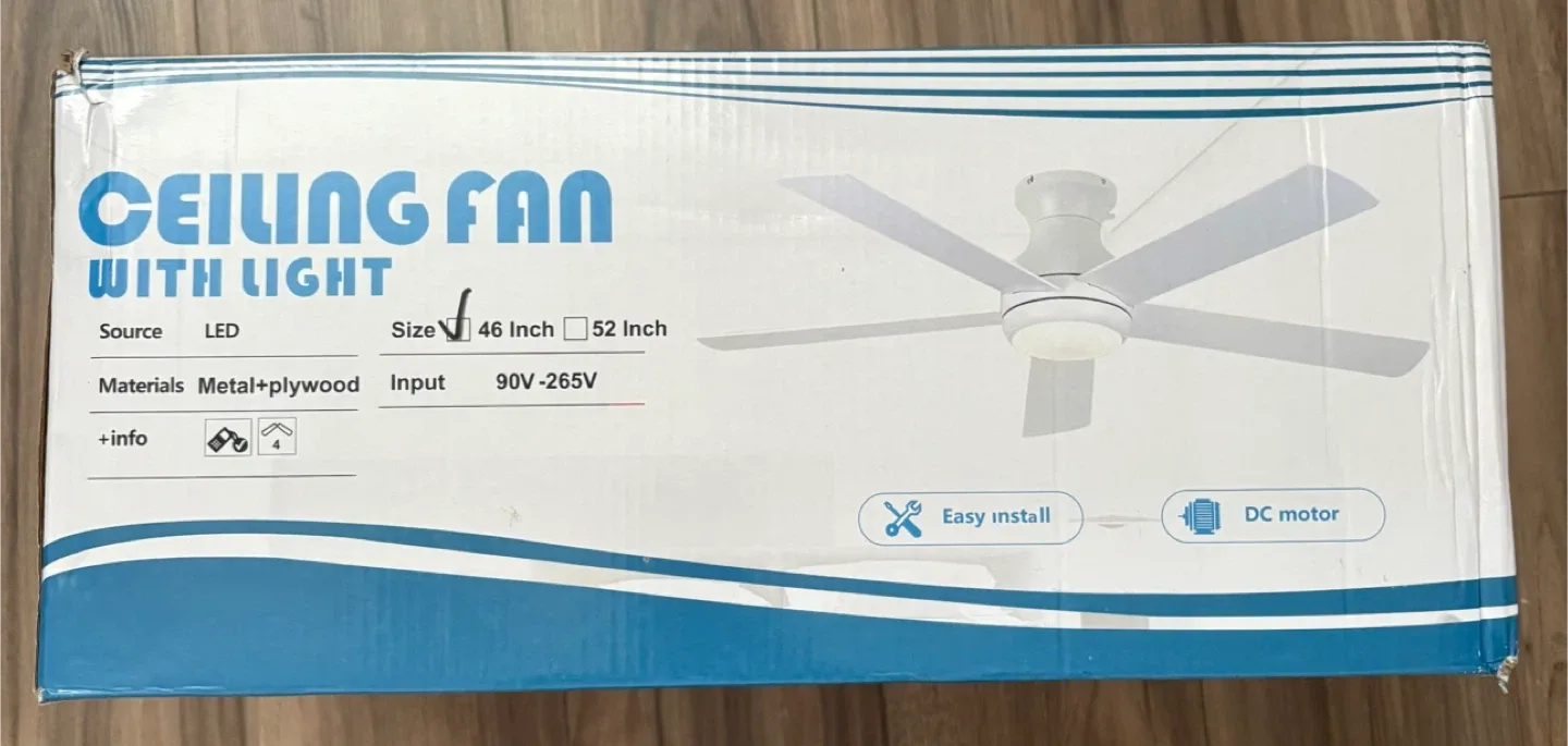 New YueshengLighting Ceiling Fan with Light, Black