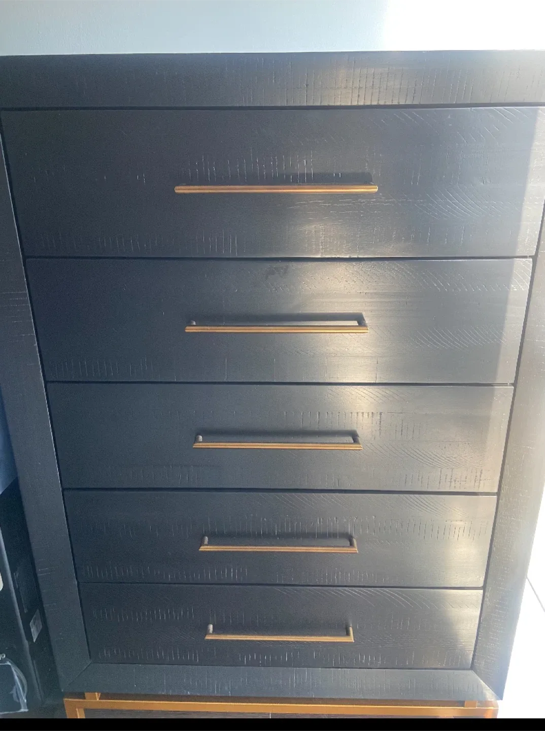Black 5-Drawer Chest Dresser