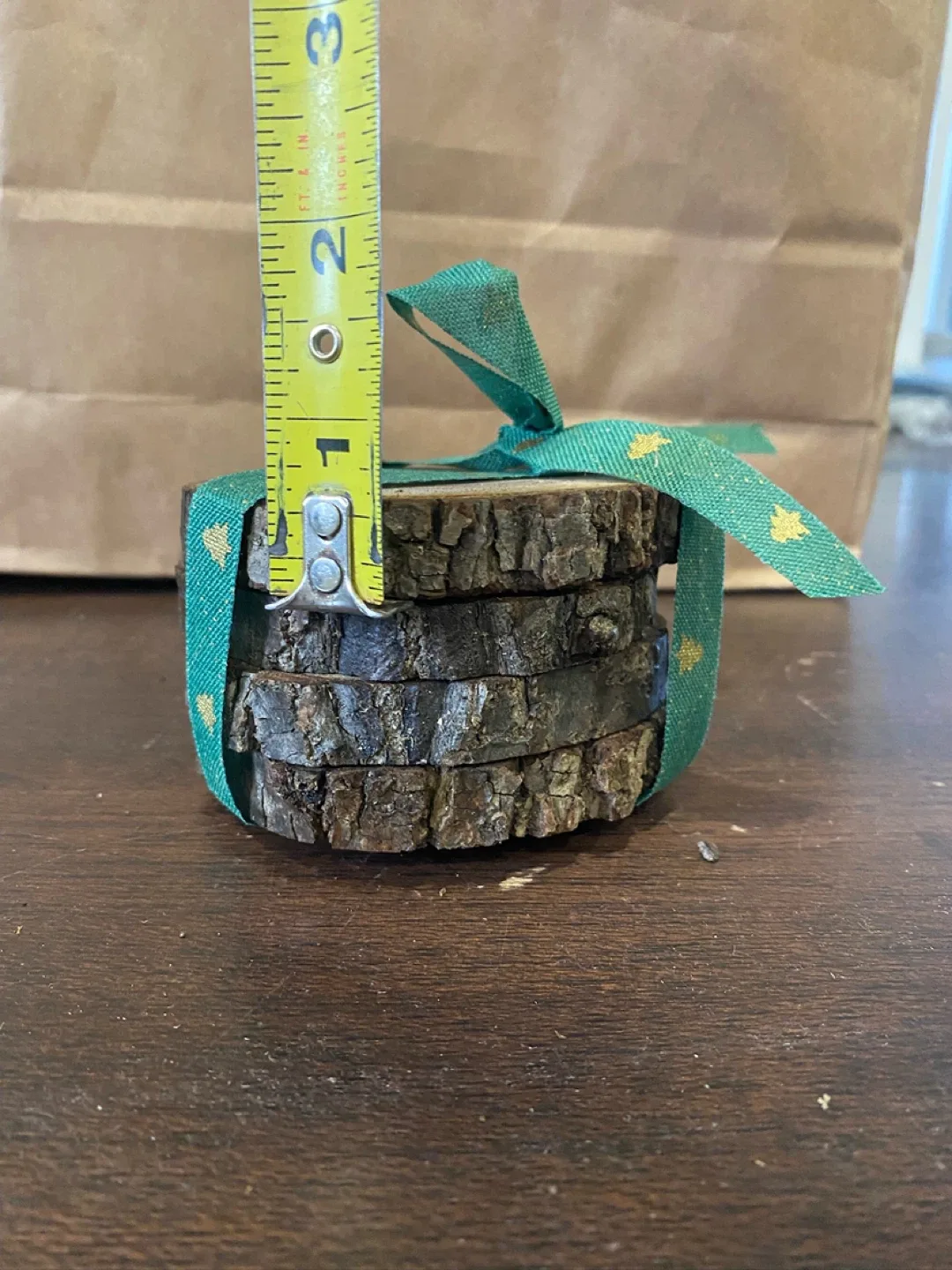 Handmade Wood Slice Christmas coasters image indicator(5)