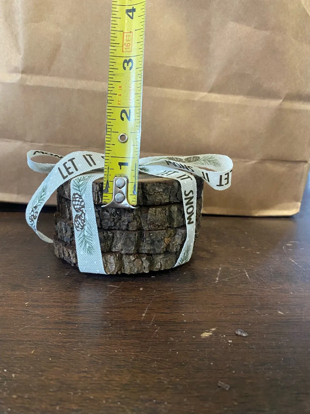 Handmade Wood Slice Christmas coasters image indicator(3)