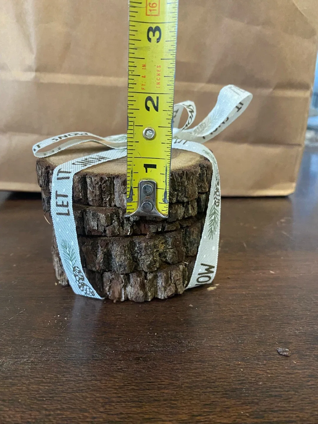 Handmade Wood Slice Christmas coasters image indicator(9)