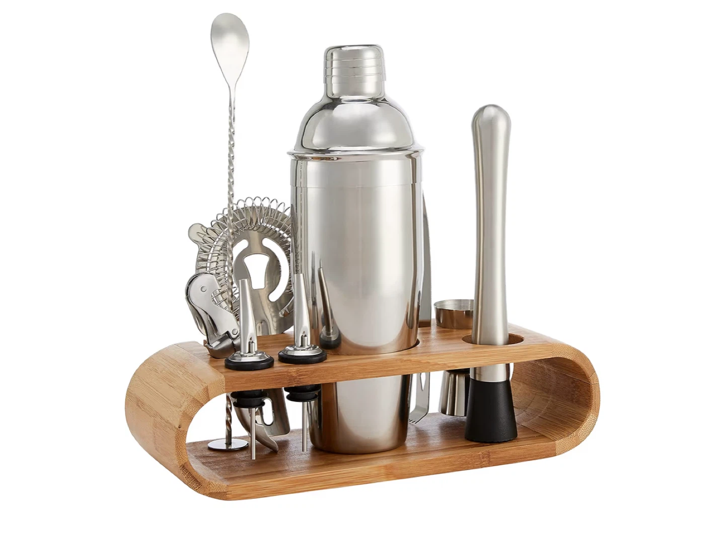 Cocktail Shaker Set with Bamboo Stand, New in Box! - photo 5