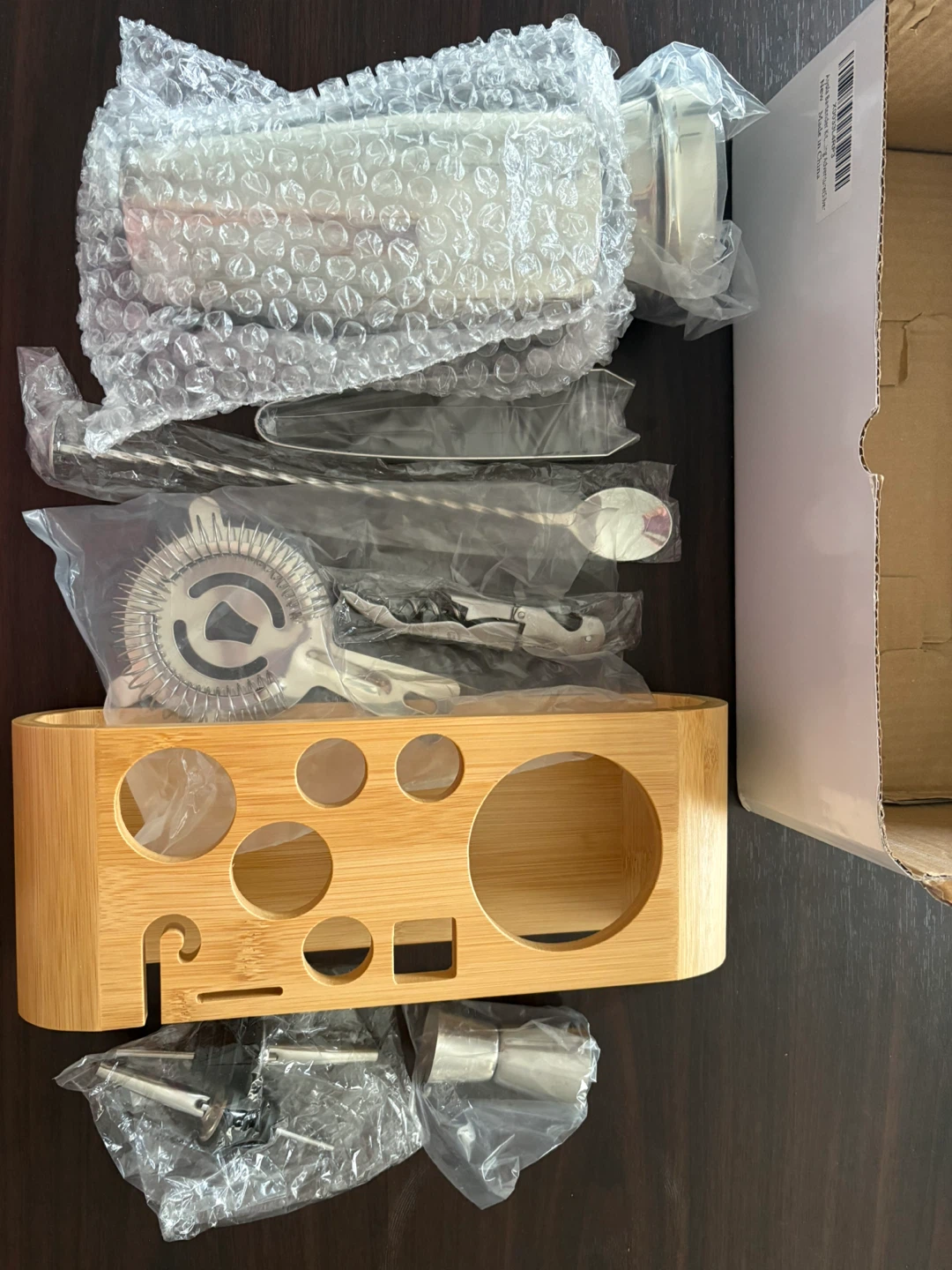 Cocktail Shaker Set with Bamboo Stand, New in Box! - photo 2